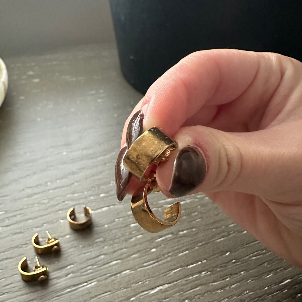 Mejuri gold vermeil huggie earrings